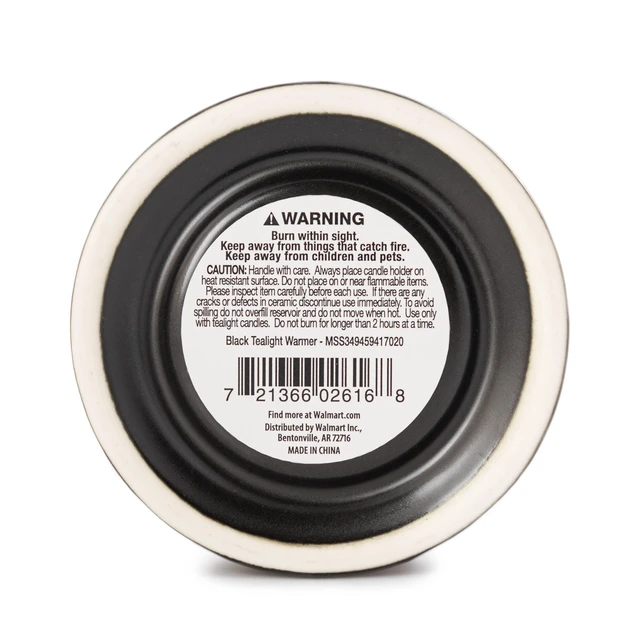 Alt view image 6 of 6 - Mainstays Ceramic Tealight Warmer, Black, 1 Pc