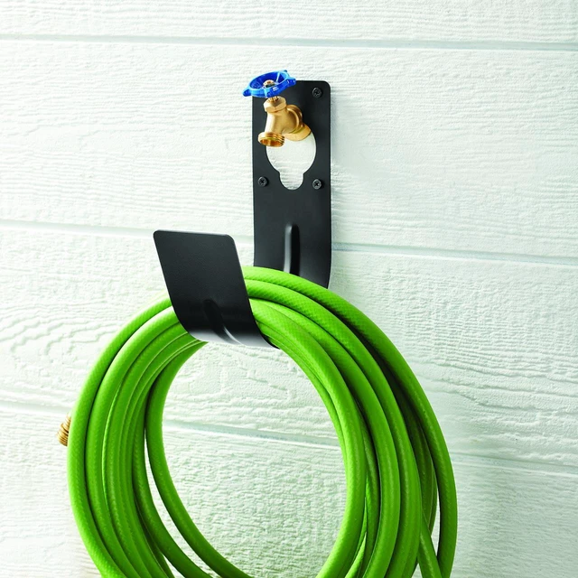 Alt view image 3 of 6 - Expert Gardener Metal Spigot Hose Hanger, in Black Color, Holding capacity upto 100 feet