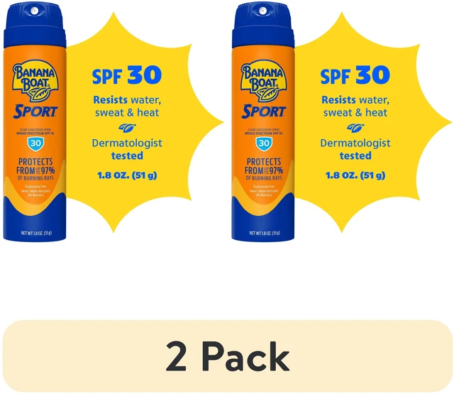 Main image of (2 pack) Banana Boat Sport Ultra SPF 30 Sunscreen Spray, Travel Sunscreen Spray, Adult Sunblock, 1.8 oz