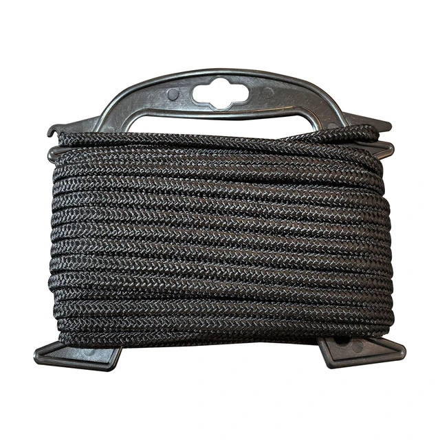 Alt view image 3 of 6 - Hyper Tough Polypropylene Diamond-Braid Rope, Black, 1/4 in x 50 ft, 1 Each