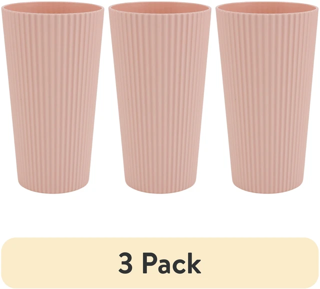 Main image of (3 pack) Mainstays Blush Pink Recycled Plastic Beverage Tumbler, 26 oz, 1 Piece