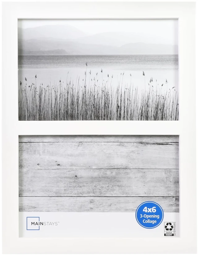 Main image of Mainstays Linear Picture Frame, Holds Two 4 x 6 Photos, White
