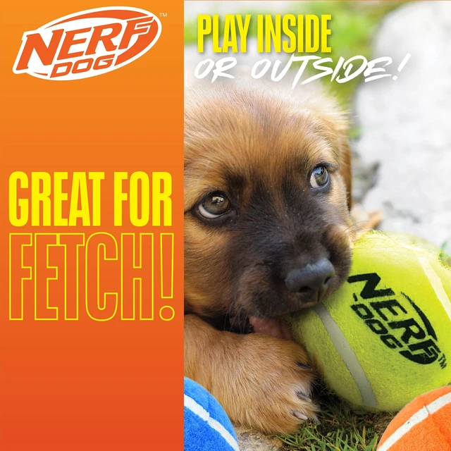 Alt view image 6 of 6 - Nerf Dog Toys Squeaky Tennis Ball Dog Toy, 2 inch, 3 Pack