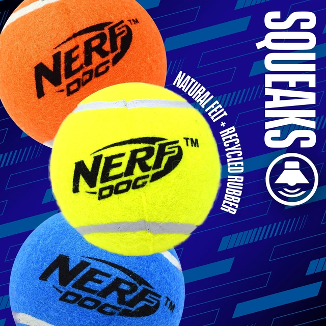 Alt view image 5 of 6 - Nerf Dog Toys Squeaky Tennis Ball Dog Toy, 2 inch, 3 Pack