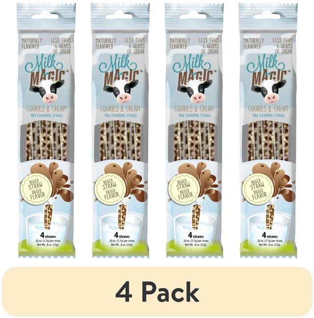 Main image of (4 pack) Milk Magic Cookies & Cream Milk Flavoring Straws 4 Count