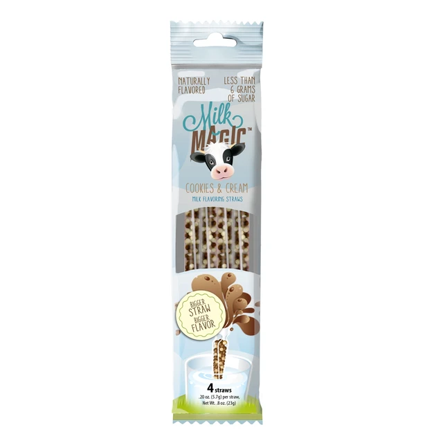 Alt view image 2 of 5 - (4 pack) Milk Magic Cookies & Cream Milk Flavoring Straws 4 Count
