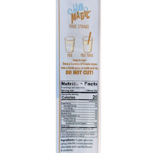 Alt view image 5 of 5 - (4 pack) Milk Magic Cookies & Cream Milk Flavoring Straws 4 Count
