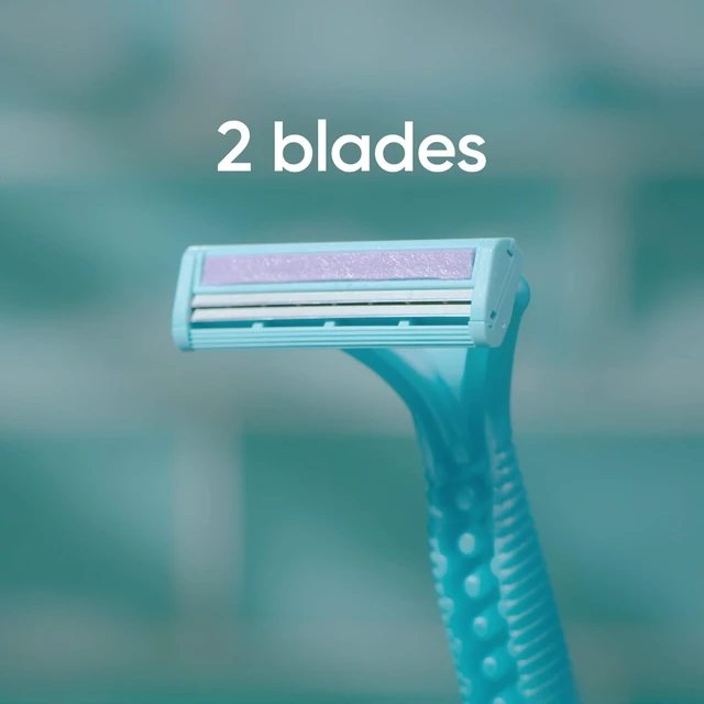 Alt view image 3 of 6 - (2 pack) Gillette Simply Venus 2 Disposable Razors for Women, 9 Count, Blue