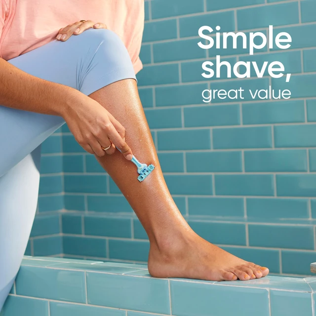 Alt view image 2 of 6 - (2 pack) Gillette Simply Venus 2 Disposable Razors for Women, 9 Count, Blue