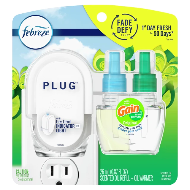 Alt view image 2 of 6 - Febreze Plug In Air Freshener Scented Oil Kit Gain, Warmer + 1 Refill