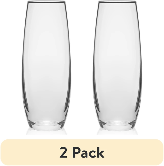Main image of (2 pack) Libbey Clear Glass Bud Floral Vase, 6"