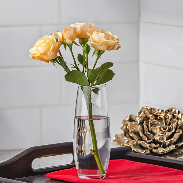 Alt view image 5 of 6 - (2 pack) Libbey Clear Glass Bud Floral Vase, 6"