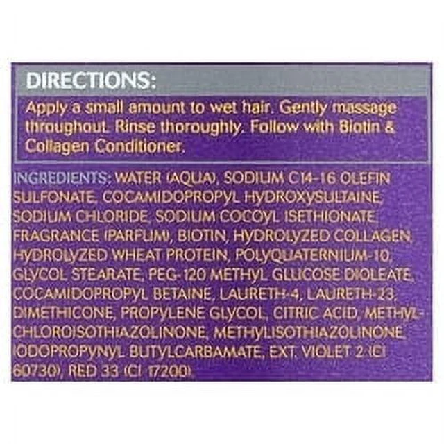 Alt view image 3 of 3 - Equate Nourishing Daily Shampoo with Biotin & Collagen, 33.8 fl oz