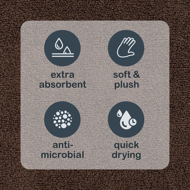 Alt view image 3 of 6 - (2 pack) Mainstays Performance Hand Towel, 16 in x 26 in, Quick-Dry, Fade Resistant, Brown, 1 Count