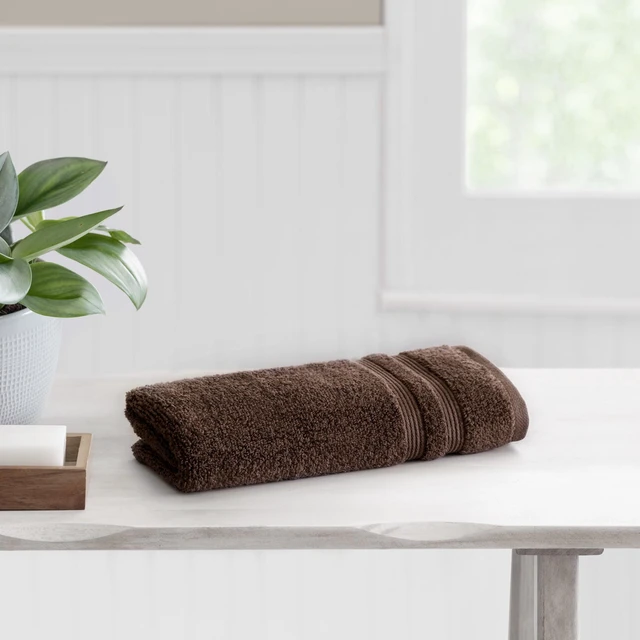 Alt view image 2 of 6 - (2 pack) Mainstays Performance Hand Towel, 16 in x 26 in, Quick-Dry, Fade Resistant, Brown, 1 Count