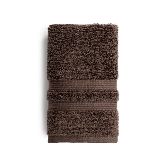 Alt view image 4 of 6 - (2 pack) Mainstays Performance Hand Towel, 16 in x 26 in, Quick-Dry, Fade Resistant, Brown, 1 Count