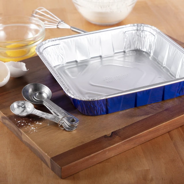 Alt view image 5 of 5 - Reynolds Kitchens Aluminum Pans with Lids, Blue, 8x8 Inch, 3 Count