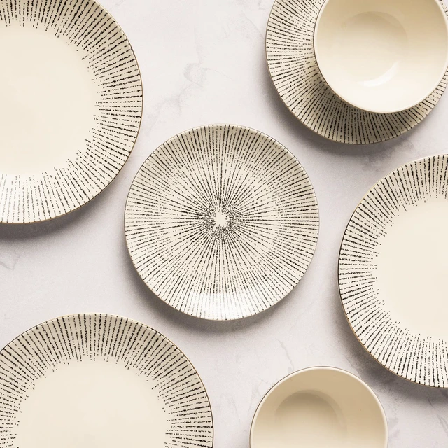 Alt view image 4 of 5 - Thyme & Table Riley Salad Plate Set with Durable Ceramic and Stylish Design