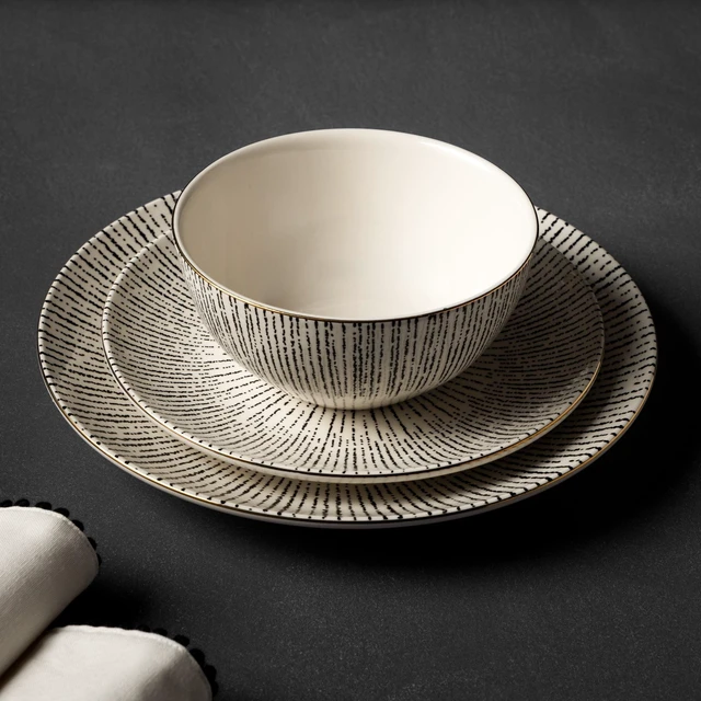 Alt view image 5 of 5 - Thyme & Table Riley Salad Plate Set with Durable Ceramic and Stylish Design