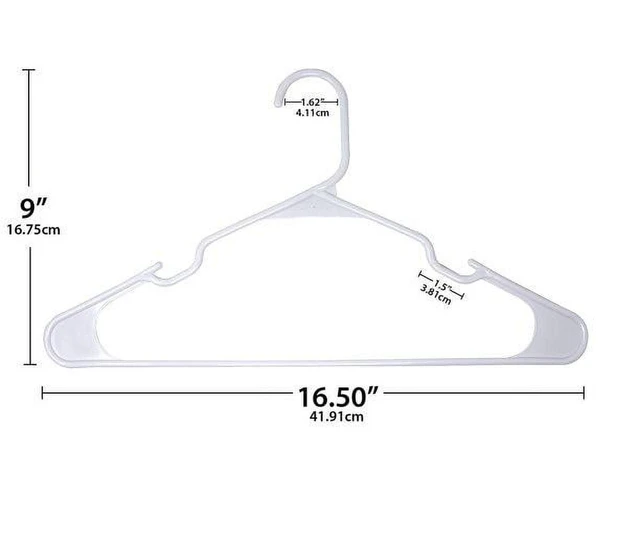 Alt view image 4 of 6 - (2 pack) Mainstays Plastic Clothes Hangers, White, 18-Count