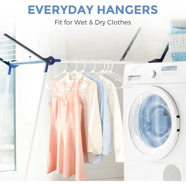 Alt view image 6 of 6 - (2 pack) Mainstays Plastic Clothes Hangers, White, 18-Count