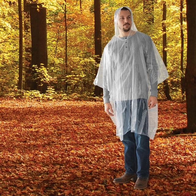 Alt view image 4 of 6 - (2 pack) Ozark Trail Clear Emergency Poncho - 2 Pack