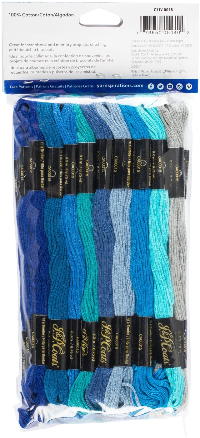 Alt view image 2 of 3 - Coats & Clark® Blue Embroidery Floss Value Pack 8.75 Yds