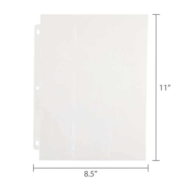 Alt view image 5 of 6 - Pen + Gear 9-Pocket Protective Trading Card Pages, 8.5 in x 11 in, Clear, 10 Count