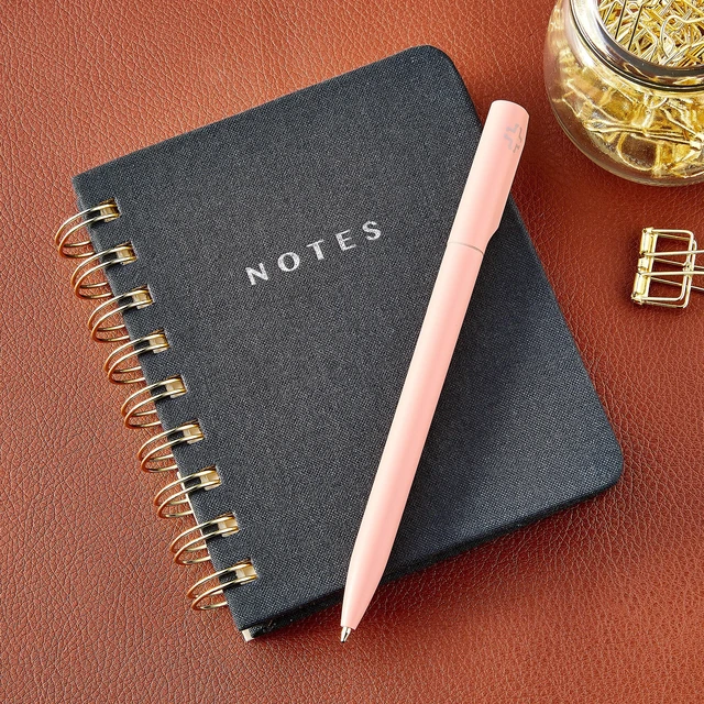 Alt view image 3 of 5 - Pen+Gear Small Memo Spiral Notepad, 4 x 5 Inch, 192 Ruled Pages, Twin-Wire Binding, Hard Cover, Black