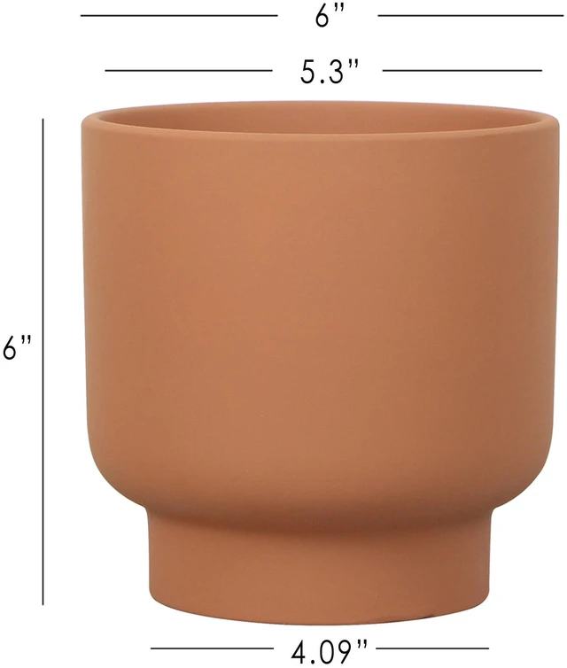 Alt view image 3 of 6 - Mainstays Petra Terra 6 in Round Terracotta Clay Planter