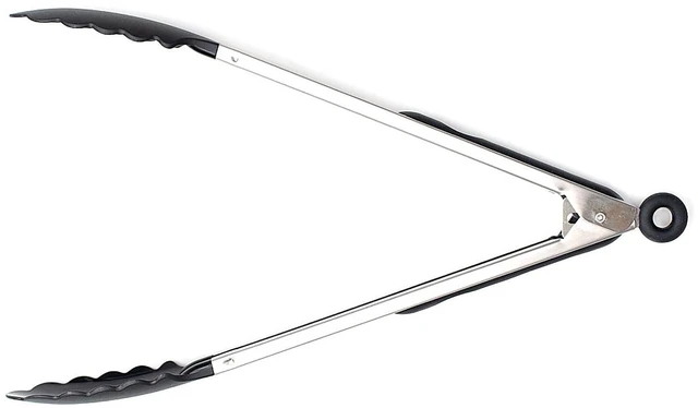 Main image of Mainstays 13 Inch Rust Resistant Nylon End Stainless Steel Dripless Kitchen Tongs