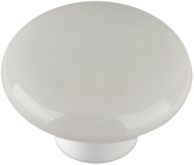 Main image of Mainstays, 34mm Diameter Cabinet Knob Ceramic White with 2 Screws 2 Pieces