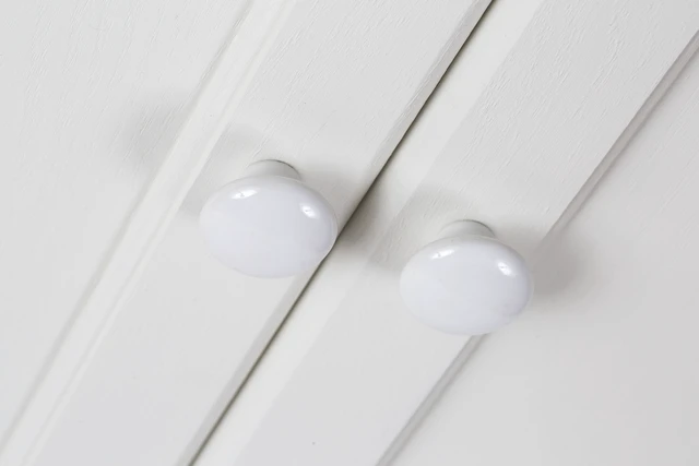 Alt view image 2 of 4 - Mainstays, 34mm Diameter Cabinet Knob Ceramic White with 2 Screws 2 Pieces