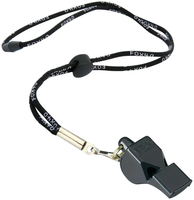 Main image of EastPoint Sports Classic Official Whistle with Lanyard - Black, Pea-less Design