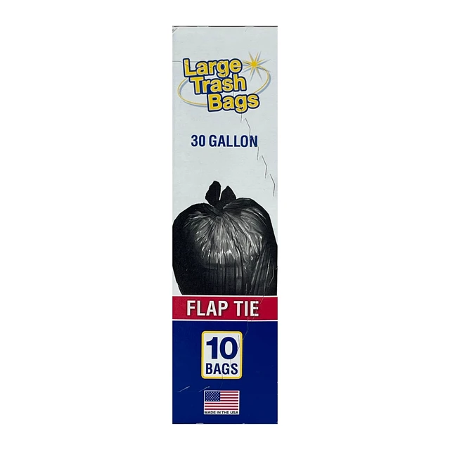 Alt view image 5 of 7 - (3 pack) Basic Large Trash Bags, 30 Gallon, Flap Tie, 10 Bags
