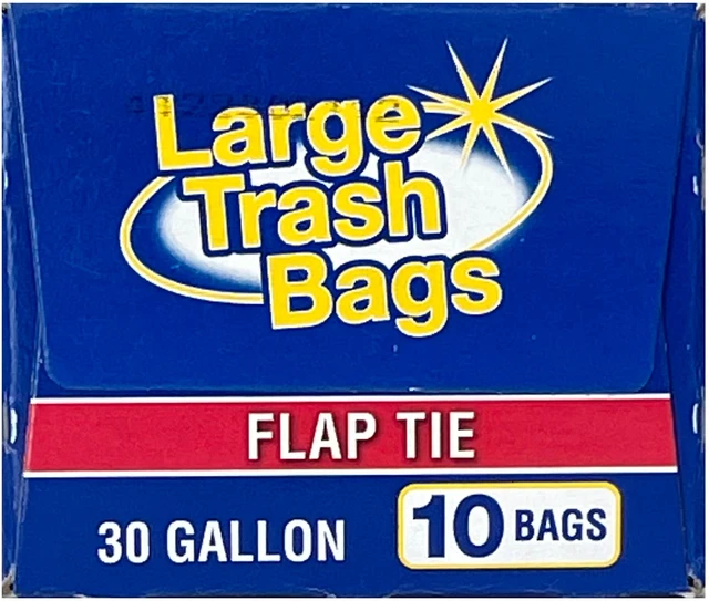 Alt view image 4 of 7 - (3 pack) Basic Large Trash Bags, 30 Gallon, Flap Tie, 10 Bags