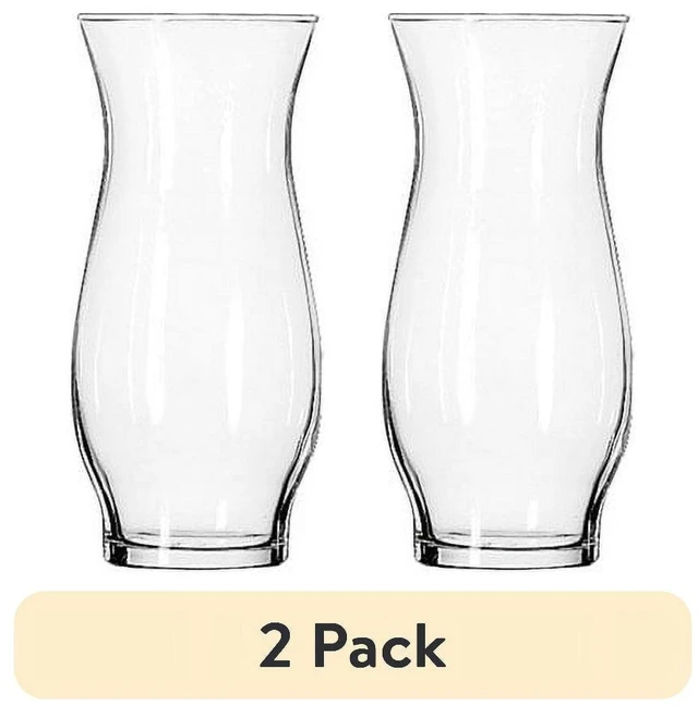 Main image of (2 pack) Libbey Clear Glass Hurricane Vase, 6.5 in
