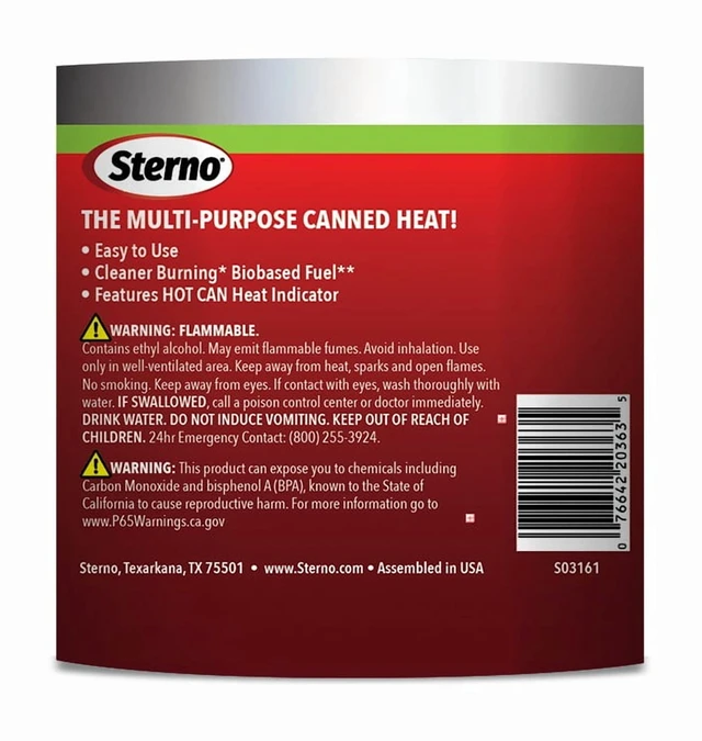 Alt view image 4 of 5 - Sterno Fuel Cans - 2.25 Hour Burn, 2 Pack Chafing Dish Fuel Can Burners for Food Warmer, Chafer Fuel, Canned Heat Ethanol