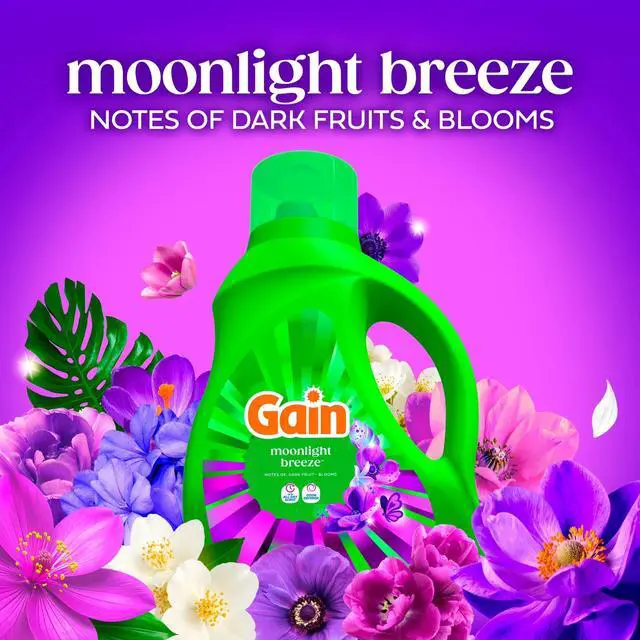 Alt view image 16 of 20 - Laundry Detergent Liquid, Now with Odor Defense, Moonlight Breeze Scent, 39 fl oz, 29 Loads