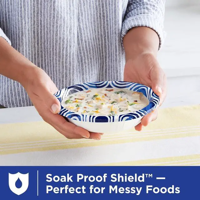 Alt view image 3 of 7 - 20 oz Disposable Paper Bowls,50Pack SoakProof MicrowaveSafe CutResistant Compostable Bowls,for Soup,Pasta,Stew,Parties,BBQ & Daily Meals
