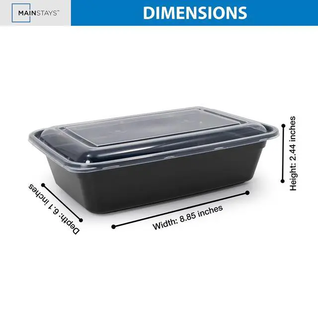 Alt view image 6 of 7 - 10Pack BPAFree Meal Prep Food Storage Containers,5 SingleCompartment Boxes With Lids,LeakResistant Stackable Microwave Freezer DishwasherSafe Lunch Boxes