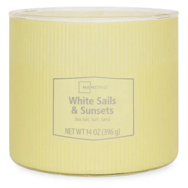 Alt view image 3 of 6 - 3Wick Scented Jar Candle,14 oz White Sails and Sunsets Fragrance,ParaffinBlend Wax,65Hour Burn Time,Decorative Textured Wrap for Home Living Room Bedroom Decor