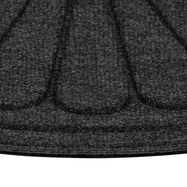 Alt view image 3 of 6 - 18" x 30" Gray Sunburst Utility Door Mat,Absorbent Polyester Floor Rug,NonSlip Rubber Backing,LowProfile StainResistant IndoorOutdoor Entryway Doormat
