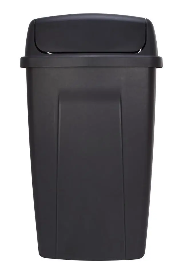 Alt view image 11 of 11 - Kitchen Trash Can, 13 Gallon Plastic Garbage Bin with Swing Top Lid, Black