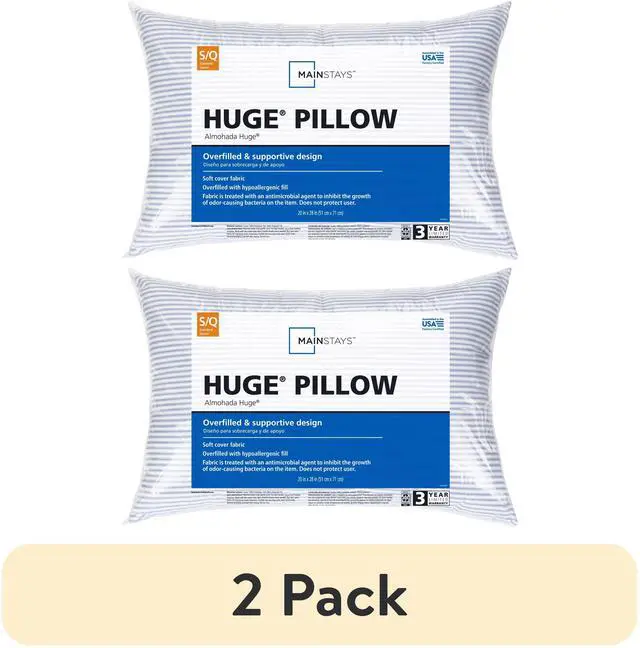 Main image of Standard/Queen Size Firm Bed Pillow,20"x28" Overfilled Support Pillow,Gusseted Microfiber Shell,Hypoallergenic Antimicrobial MachineWashable Sleeping Pillow for Side & Back Sleepers