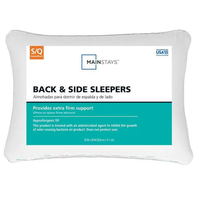Alt view image 2 of 7 - Standard/Queen ExtraFirm Bed Pillow,1Pack Hypoallergenic Microfiber Sleeping Pillow,Antimicrobial Treatment for Back & Side Adult Sleepers,MachineWashable White Pillow