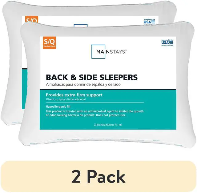 Main image of Standard/Queen ExtraFirm Bed Pillow,1Pack Hypoallergenic Microfiber Sleeping Pillow,Antimicrobial Treatment for Back & Side Adult Sleepers,MachineWashable White Pillow