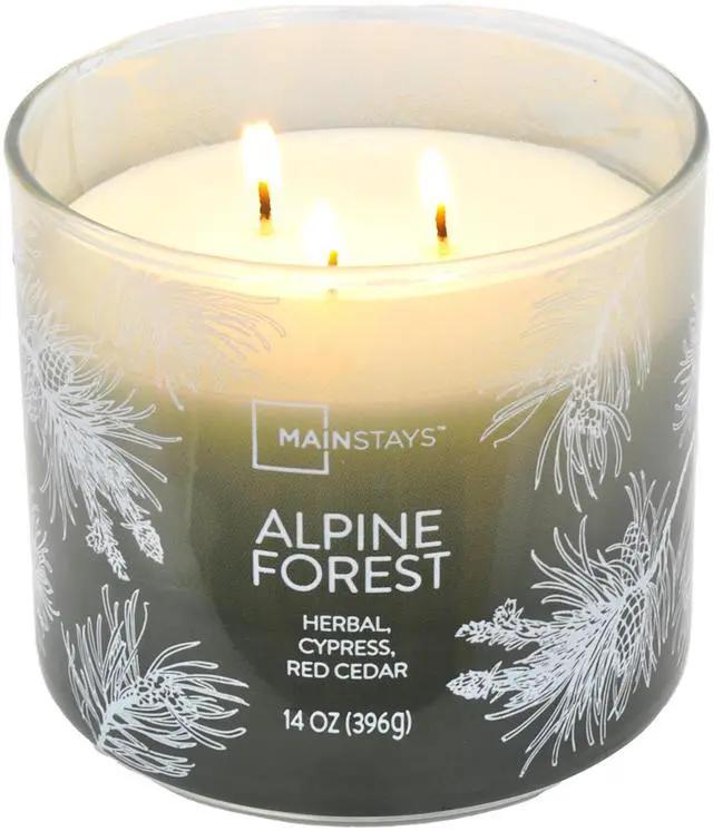 Alt view image 2 of 14 - 3Wick Scented Jar Candle,Alpine Forest Woodsy Fragrance,ParaffinBlend Wax,4060 Hour Burn Time,Green Ombre Decorative Candle With Metal Lid for Home Decor