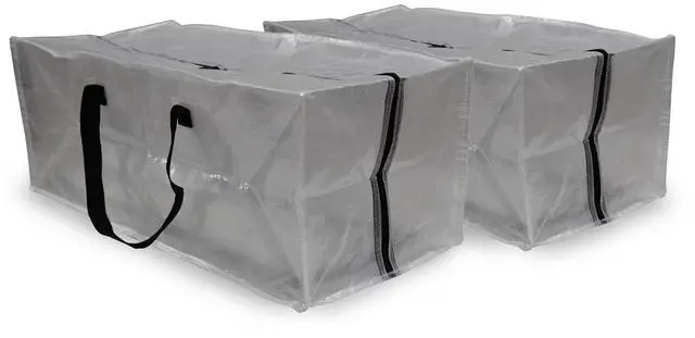 Main image of 2Pack 20 Gallon Moving & Storage Bags,180 GSM Woven Polypropylene,60lb Load Capacity,Wraparound Zipper,Handles & Backpack Straps for Bedding,Clothes & Household Items