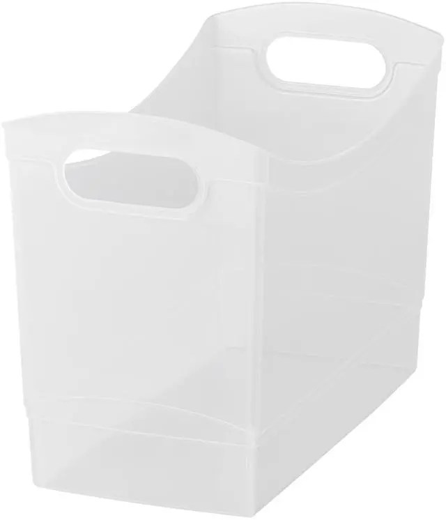 Main image of 12 Quart Clear Narrow Plastic Storage Bin,OpenTop Stackable Organizer Container With BuiltIn Handles,for Pantry,Office,Toys & Household Supplies,12.9"×6.7"×9.6"